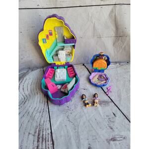 Polly Pocket Sweet Treat Compact Purple Cupcake & Camp Site Not Complete